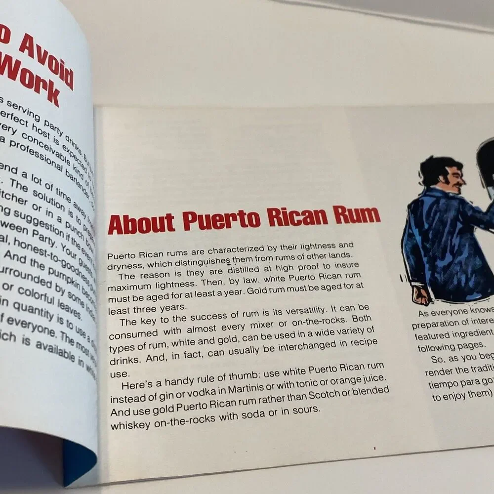 Vintage RUM Recipe Bar Booklet Advertising Ephemera 1975 Rums Of Peurto Rico